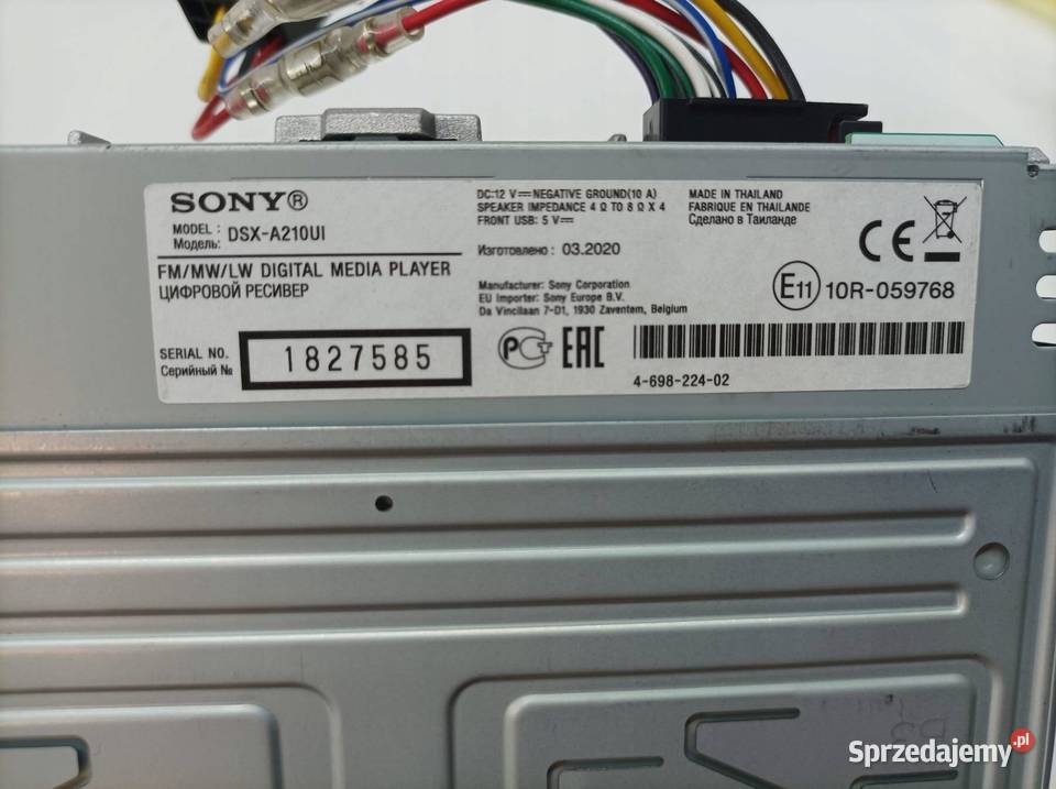 RADIO SONY DSXA210UI Audi A4 II 20002006 B6 Sprzęt audio fabryczny