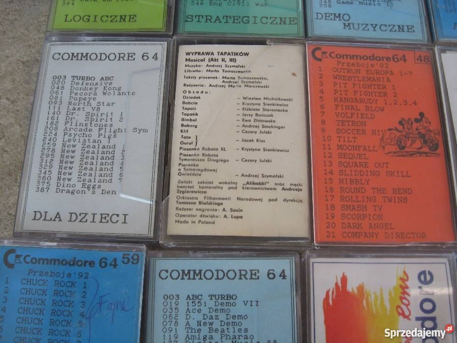 Kasety Gry do Commodore 13 Sprawne akcja Grodziczno