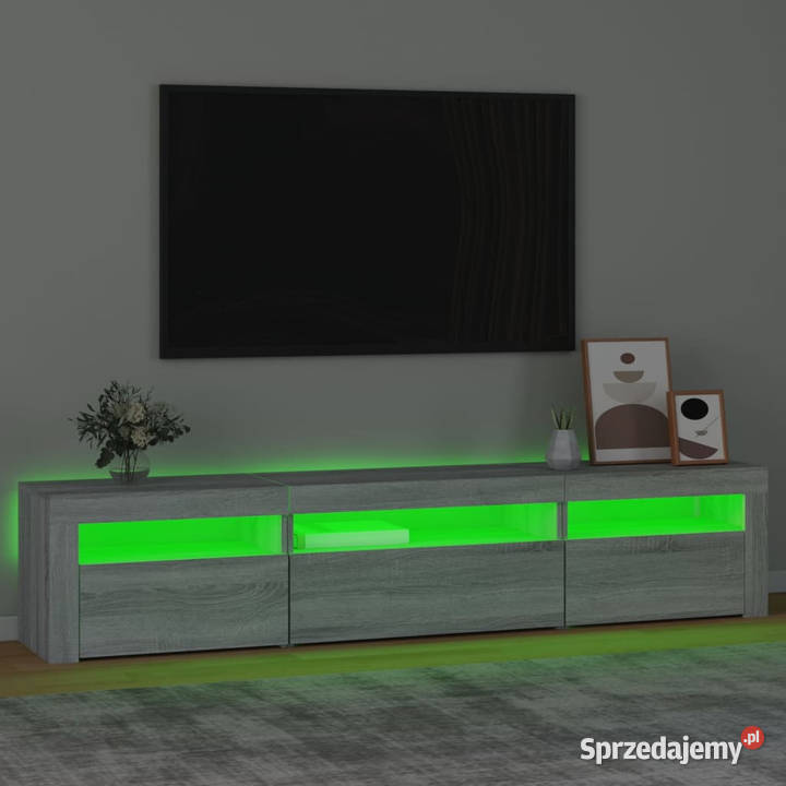 Szafka pod TV z oświetleniem LED szary dąb Warszawa sprzedam