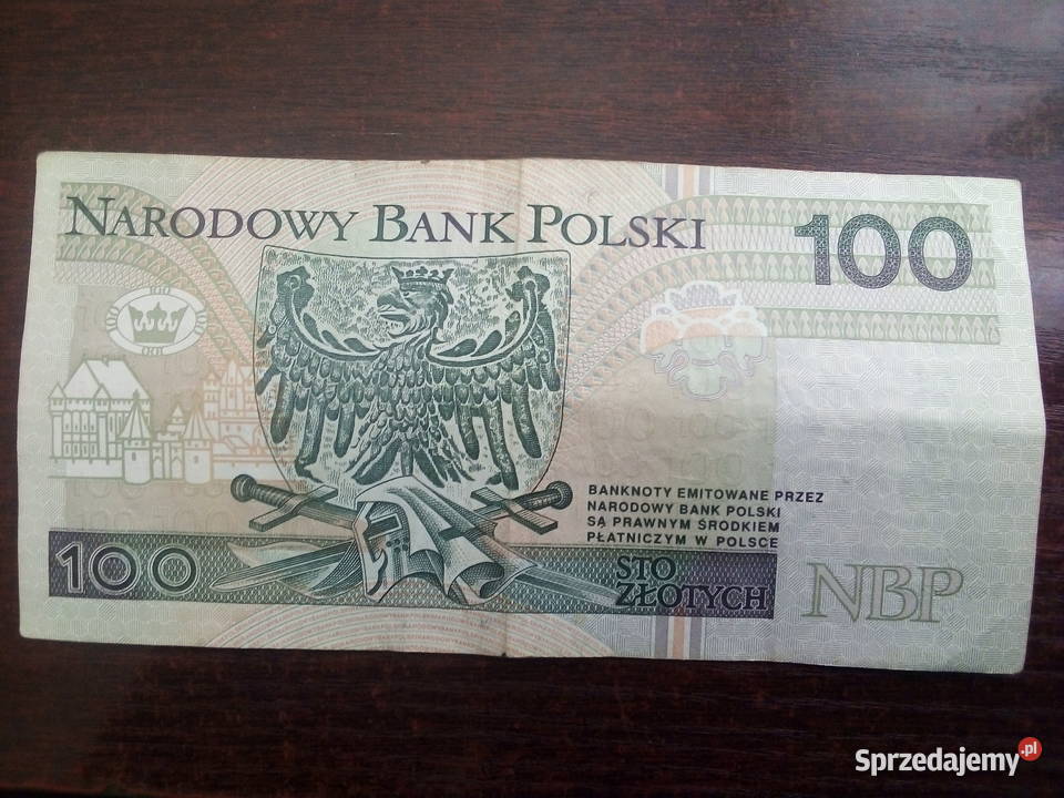 Banknot 100 seria YM Płońsk