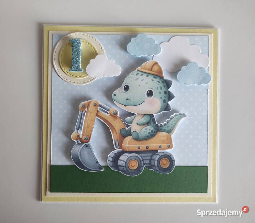 Kartka ręcznie robiona na urodziny roczek Łódź