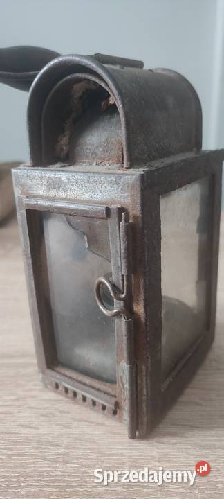 Ładna stara lampa kolejowa sygnowana Warszawa