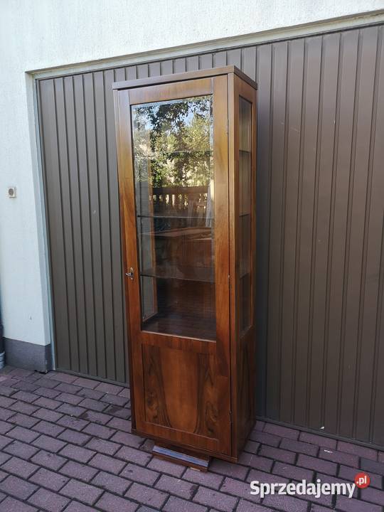 Witryna Biblioteka Słupek ArtDeco Orzech Stary Swarzędz