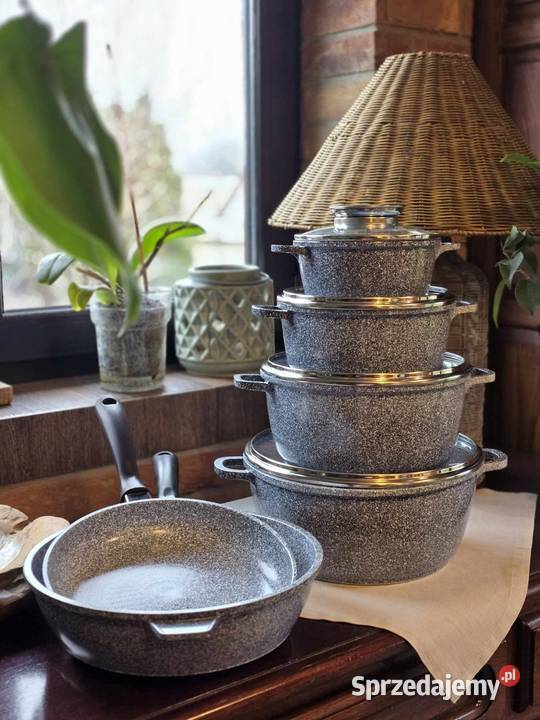 Garnki marmurowe 12 el Garnki i szybkowary łódzkie Łódź