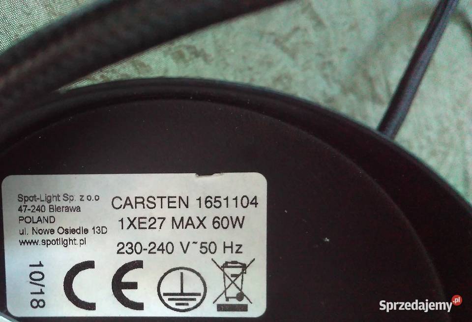 Lampa czarna Wisząca duży gwint Sufitowa metal Białystok