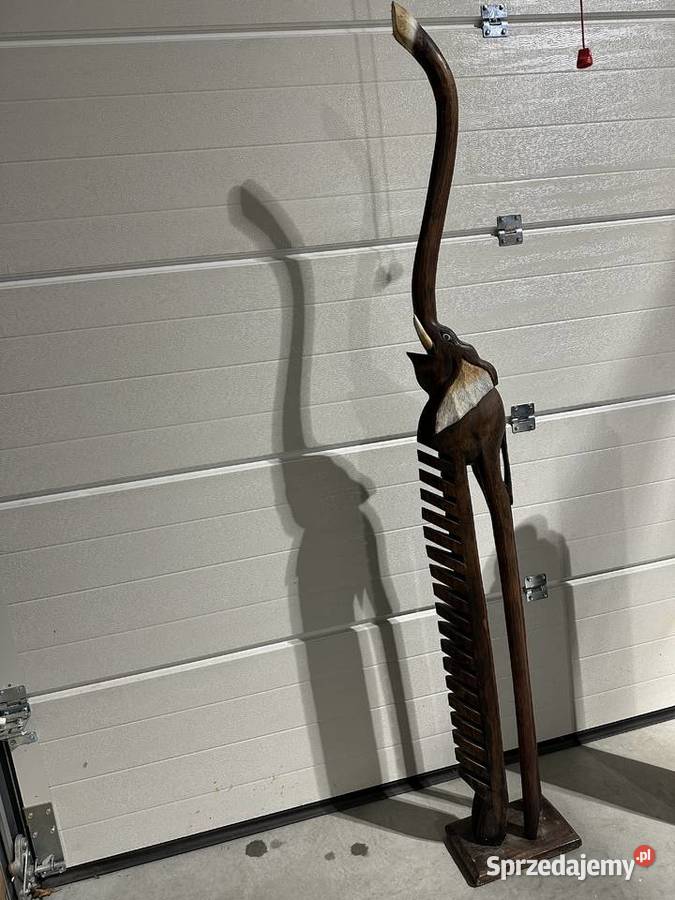 Piękny duży drewniany słoń Figurki i rzeźby Dom i Ogród Sławoszewek