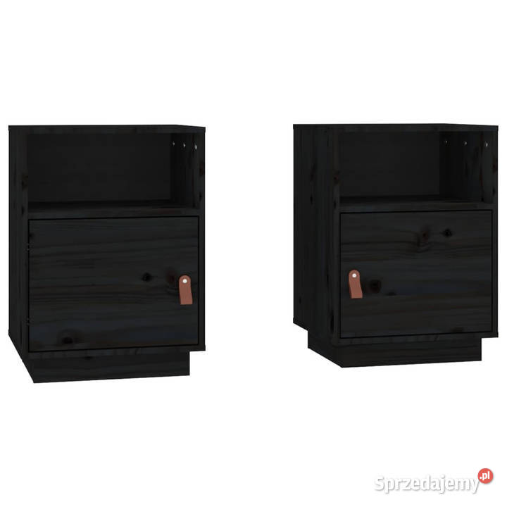 Szafki nocne 2 czarne 40x34x55 lite drewno Warszawa