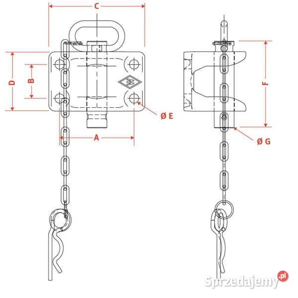Zaczep transportowy 120 x 55 mm 8002461 Kamionna