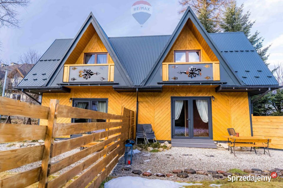 Działka zabudowana drewnianym domem w Liczba pokoi 4 Sprzedaż Murzasichle