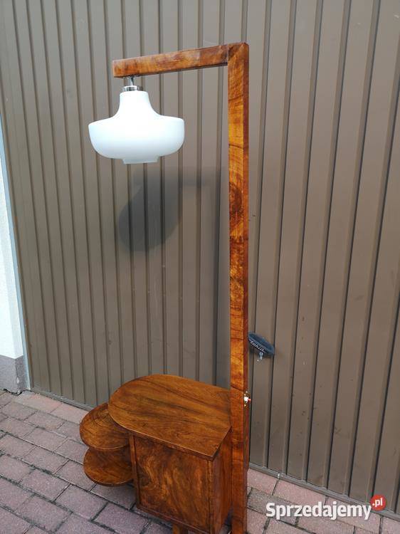 Lampa Stojąca Art Deco Renowacji Orzech Stara Swarzędz