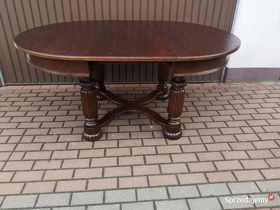 Stół Okrągły Dębowy Zjawiskowy Duży Antyk Stary Swarzędz