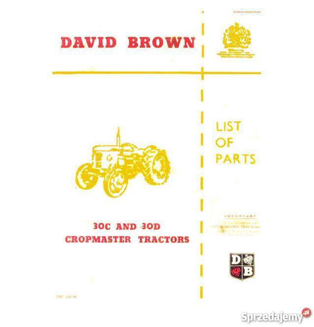 David Brown 30c 30d katalog części naprawa