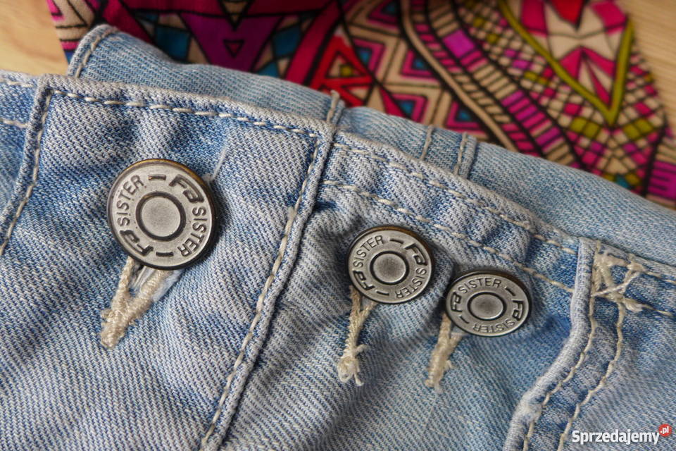 VINTAGE jeansowe krótkie spodenki szelki