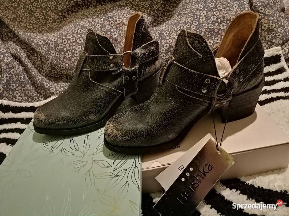 BERSHKA buty SKÓRZANE botki półbuty SKÓRA Leszno