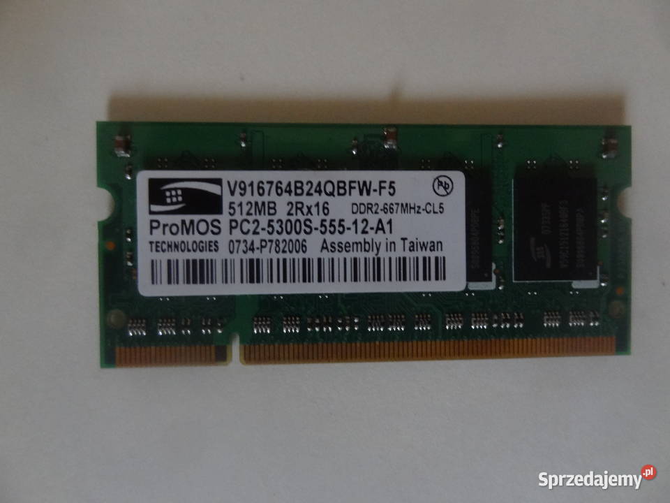 Pamięć RAM 512MB pc25300S ProMOS 2 sztuki