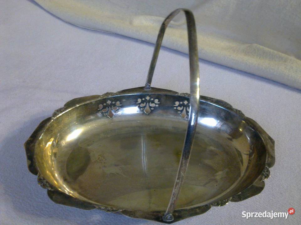 Taca metalowa Dzwonek stojący szklany mosiądz i Płońsk