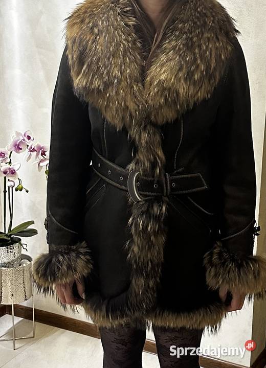 Kożuch naturalny skóra jenot L firmowy Białystok