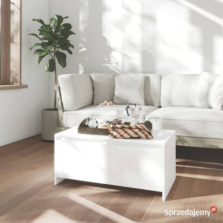 Stolik kawowy biały 90x50x415 materiał Warszawa
