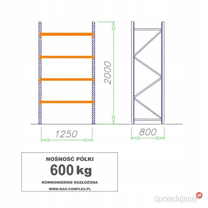 REGAŁ METALOWY MAGAZYNOWY WYTRZYMAŁY MOCNY MRC17 pomorskie Malbork