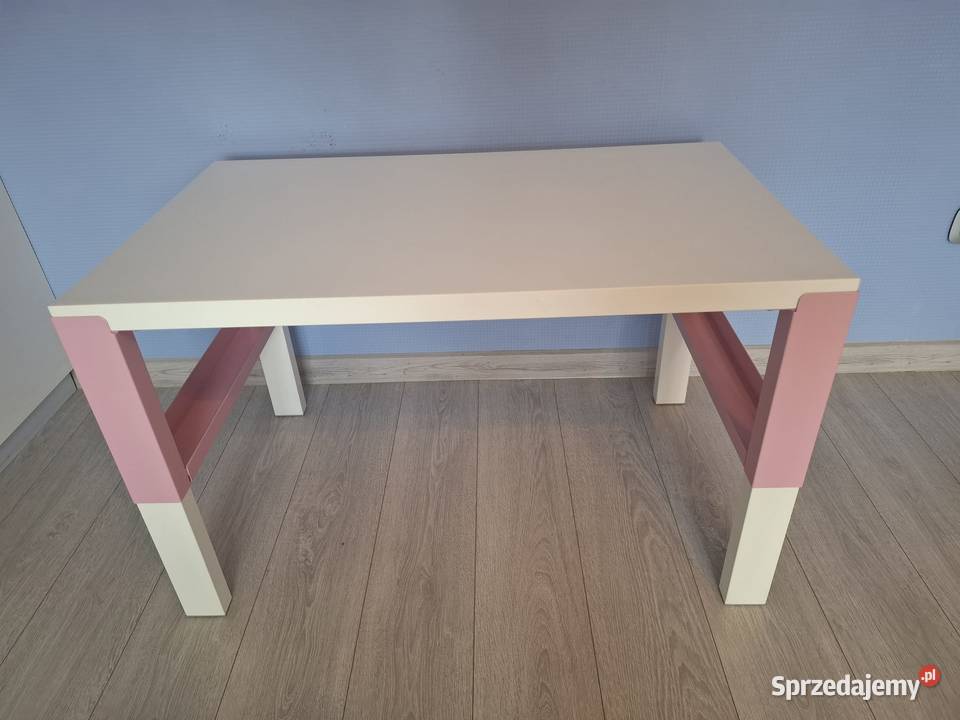 Biurko stolik IKEA PAHL białe różowe niebieskie