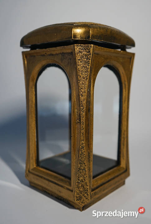 Złoty znicz żywiczny lampion retro śląskie Częstochowa