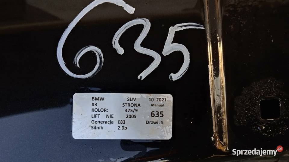 BMW X3 E83 SUV KLAPA TYŁ 4759