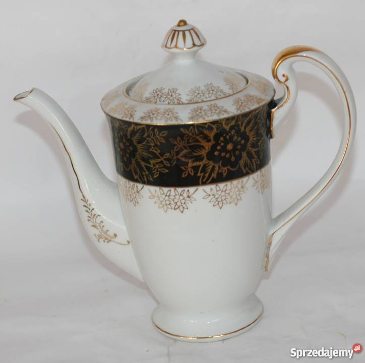 PORCELANOWY ZŁOCONY SERWIS KAWOWY Gdańsk