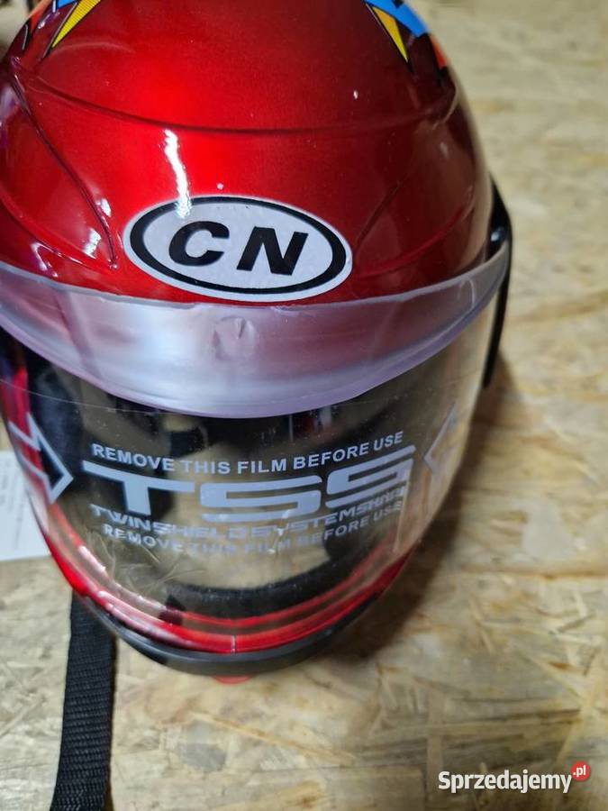 Kask dziecięcy cn TSS czerwony niebieski czarny Głogowa