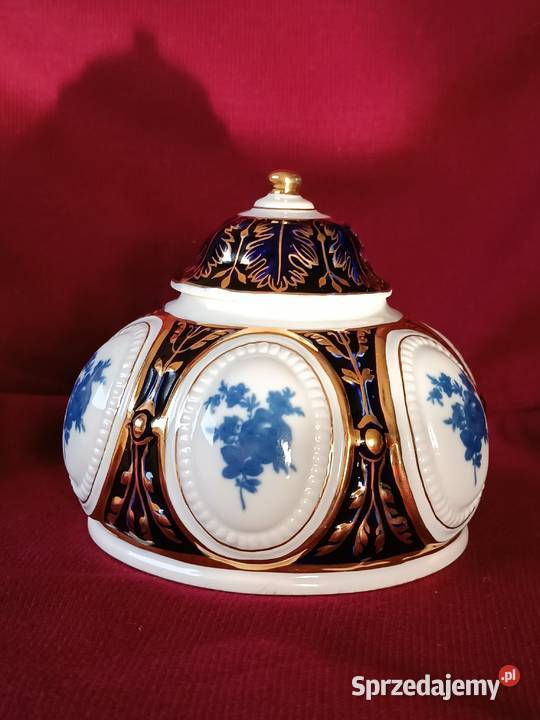 Royal Dux przepiękna stara kobaltowa bomboniera Jastrzębie-Zdrój