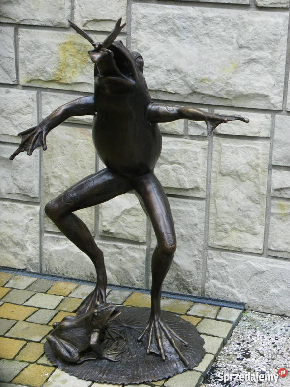 PLUJĄCA ŻABA W WASZKĘ FONTANNA Z BRĄZU ŻABA małopolskie Kraków