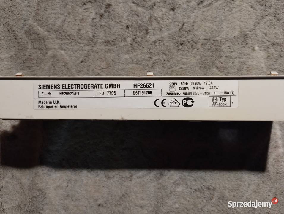 Wentylator mikrofalówki siemens model HF26521 Bydgoszcz sprzedam