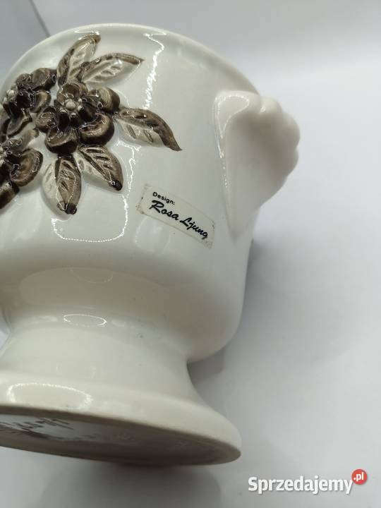 Doniczka osłonka porcelana kwiaty brązowe Rosa Zamość