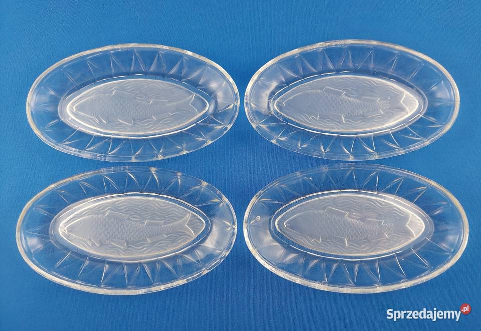 Śledziówka x4 huta Zawiercie ryba szkło vintage wielkopolskie Poznań