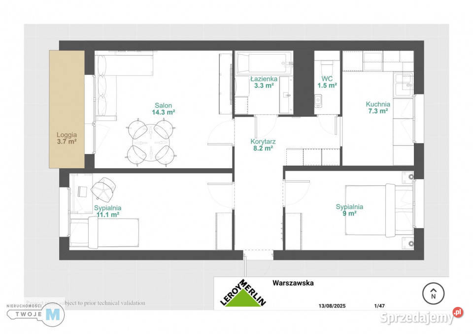 Do sprzedaży mieszkanie Kielce 54m2 3 pokoje sprzedam
