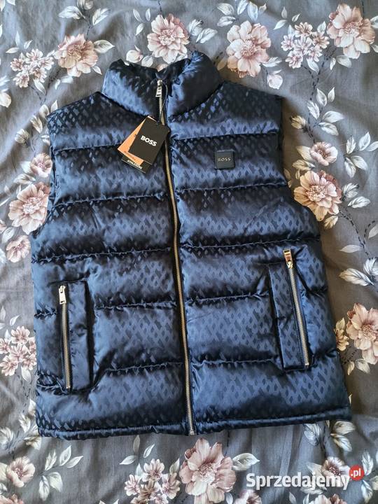 Kamizelka pikowana Hugo Boss granatowa monogram Białystok