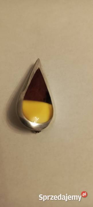 Broszka Bursztyn Vintage srebro Białystok