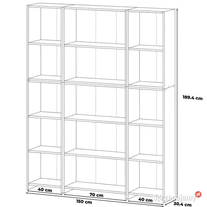 Regał Na Książki 150 Nowoczesny Pojemny Słupek warmińsko-mazurskie Elbląg sprzedam