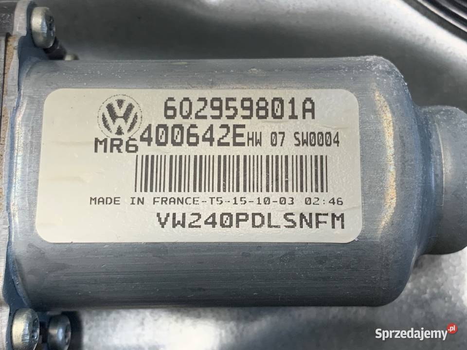 PODNOŚNIK SZYBY PRAWY PRZÓD VW POLO IV 9N