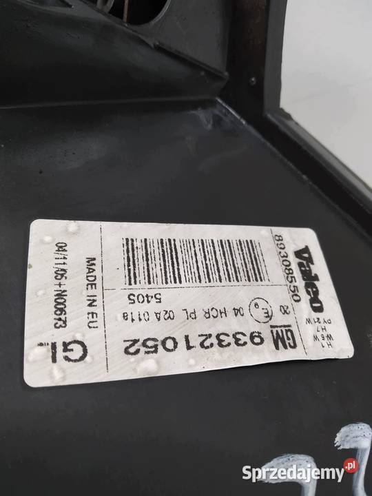 LAMPA PRZÓD LEWA EU 93321052 Opel Meriva I