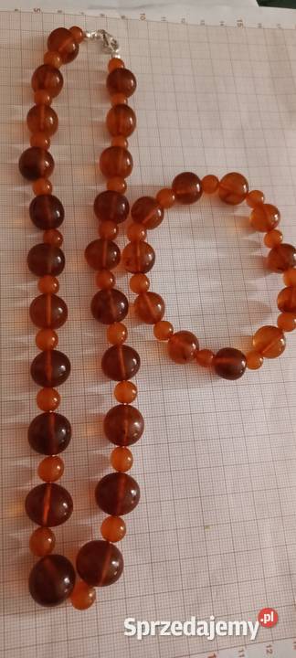 Naszyjnik Bransoletka Bursztyn Vintage Białystok