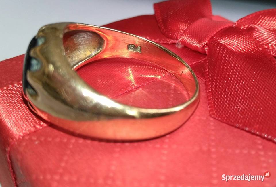 Złoty pierscionek 10K z brązowym szafirem Pierścionki Biżuteria dla Pań śląskie Blachownia