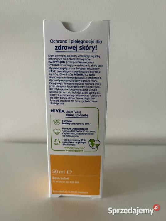 Nivea Sun Sensitive Krem ochronny do twarzy Kosmetyki Poznań