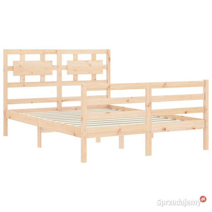 Rama łóżka z wezgłowiem lite drewno WM3194416 sprzedam