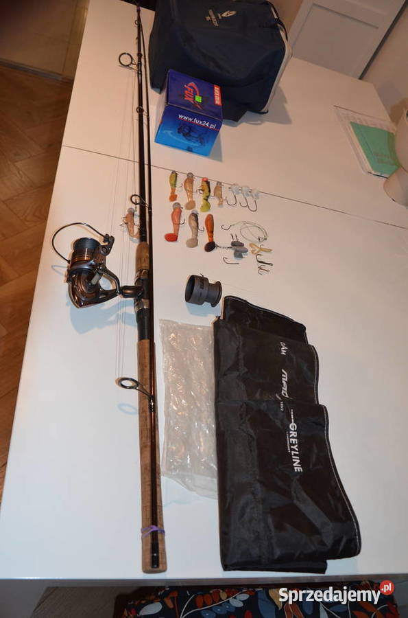 Wędka Spiningowa z Kołowrotkiem i Akcesoriami Wędkarstwo Kielce sprzedam
