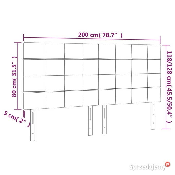Zagłówek do łóżka z LED taupe 200x5x118128 Warszawa