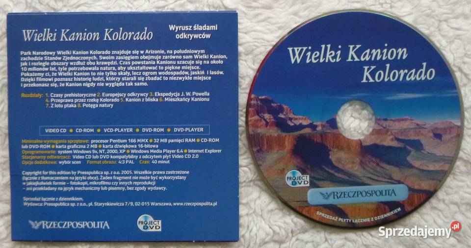 Film VCD Wielki Kanion Kolorado Wyrusz śladami Warszawa