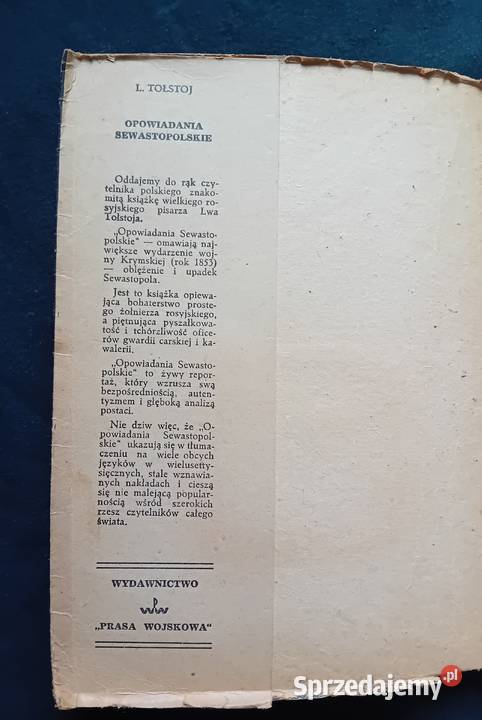 Lew Tołstoj Opowiadania sewastopolskie Wyd I wielkopolskie Koźminek