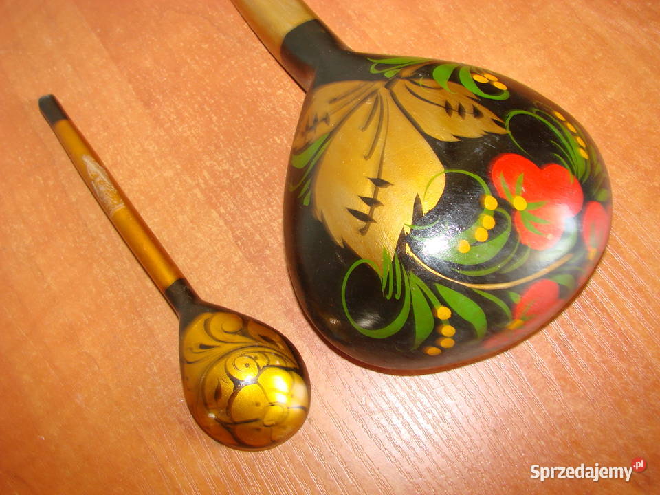 Chochłoma drewniana rosyjska łyżka Rękodzieło Pruszcz Gdański