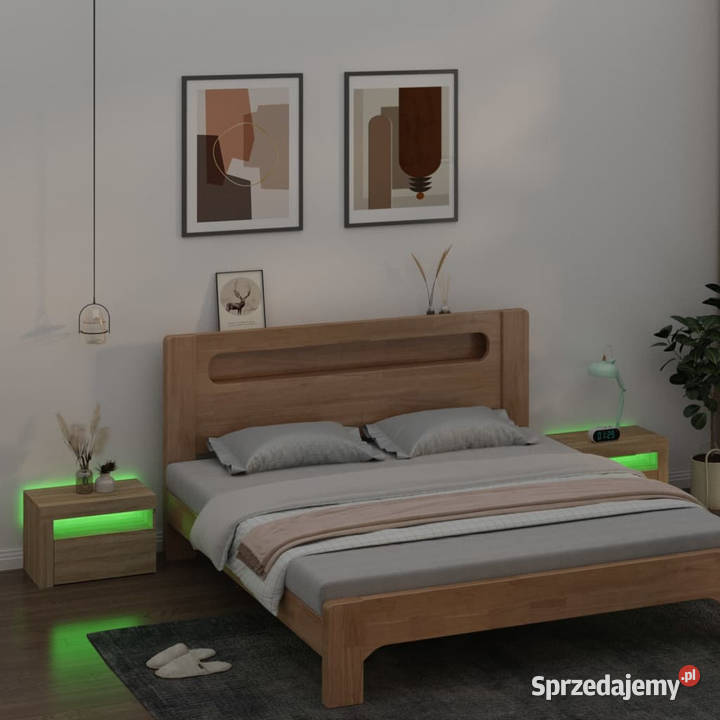 Szafki nocne z LED 2 dąb sonoma 60x35x40 Warszawa