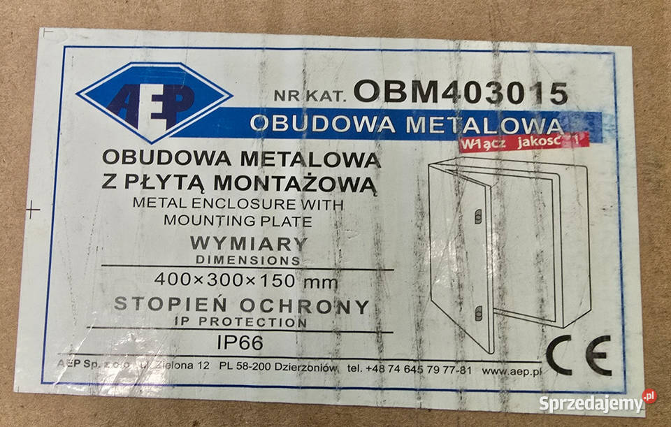 Szafa metalowa 400x300x150 mm IP66 Produkcja